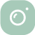 Ein hellgrünes Kamerasymbol mit einer kreisförmigen Außenform und einem Punkt in der Mitte, der eine Linse darstellt. Das minimalistische Design strahlt Eleganz aus, ähnlich einem raffinierten „Danke“ für guten Geschmack, vor einem schlichten Hintergrund.