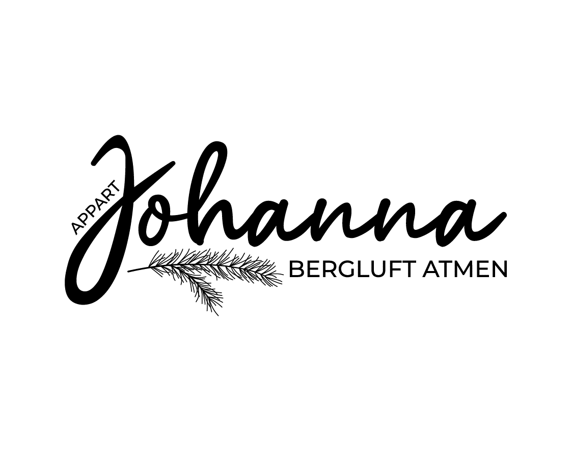 Logo mit Appart Johanna Bergluft Atmen und Illustration eines Tannenzweigs.