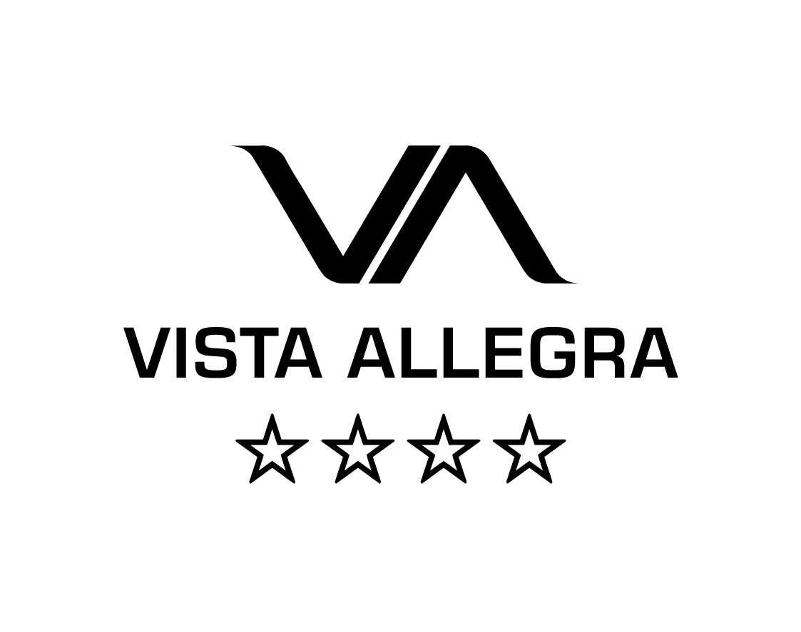 Logo mit VA über Vista Allegra und vier umrandeten Sternen darunter.