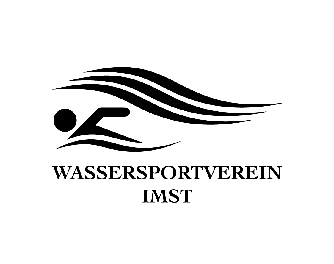 Logo eines Schwimmers mit Wellen über WASSERSPORTVEREIN IMST in Fettschrift.